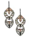 Lonna & Lilly Hematite-tone Cluster Double Drop Earrings In Silver