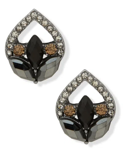 Lonna & Lilly Hematite-tone Cluster Stud Earrings In Black