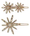 Lonna & Lilly Imitation Pearl And Glass Stone 2-piece Snowflake Barrettes In White