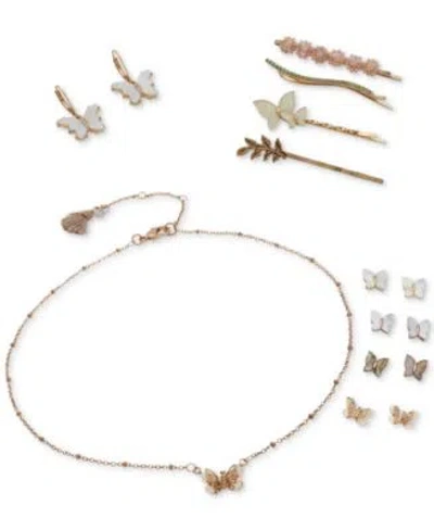 Lonna & Lilly Lonna Lilly Gold Tone Mixed Stone Butterfly Jewelry Collection In Multi