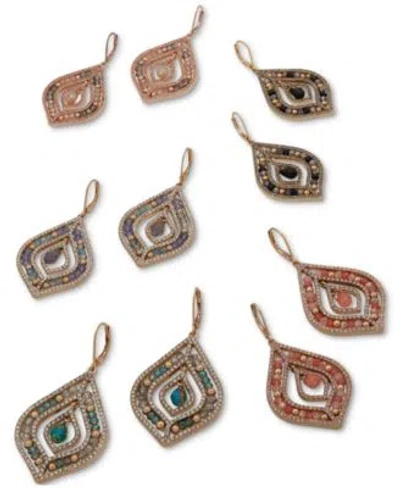 Lonna & Lilly Lonna Lilly Gold Tone Pave Bead Chandelier Earrings Collection In Purple