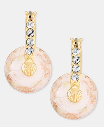 Lonna & Lilly Murano Glass Charm Pave Hoop Earrings In Multi