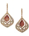 Lonna & Lilly Open Stone Branch Drop Earrings In Burgundy