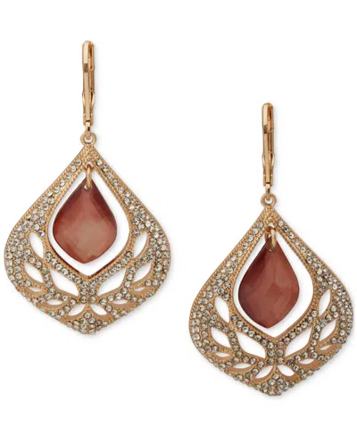 Lonna & Lilly Open Stone Branch Drop Earrings In Burgundy