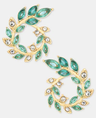 Lonna & Lilly Pave & Stone Open Leaf Wreath Drop Earrings In Gold
