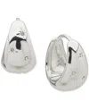 Lonna & Lilly Pave Puffy Hoop Earrings In White