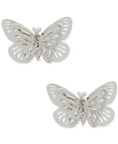 Lonna & Lilly Silver-tone Butterfly Stud Earrings