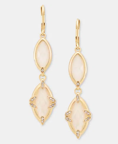 Lonna & Lilly Stone Double Drop Earrings In White