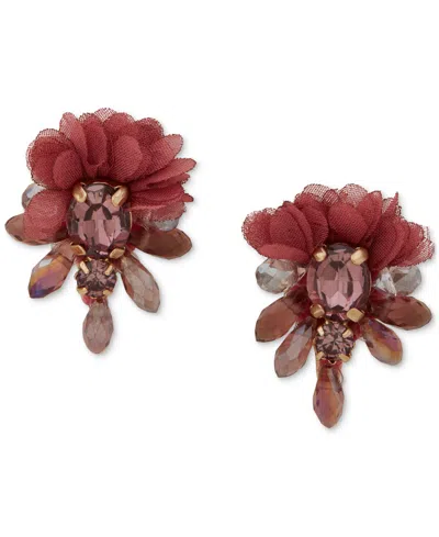 Lonna & Lilly Stone Drama Cluster Earrings In Burgundy