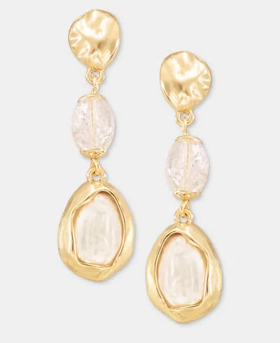 Lonna & Lilly Stone Linear Drop Earrings In Gray