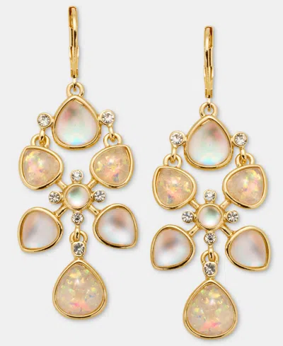 Lonna & Lilly Teardrop Stone Chandelier Earrings In White
