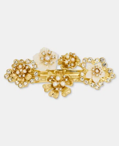 Lonna & Lilly White Flower Hair Barrette In Gold