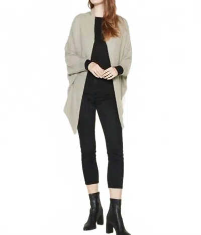 Look By M Front-tied Cape Cardigan In Grey In Gray