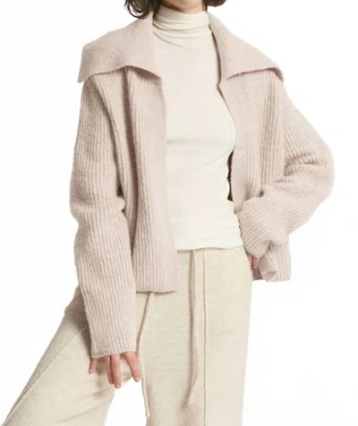 Look By M Sailor Collar Cardigan In Beige In Neutral