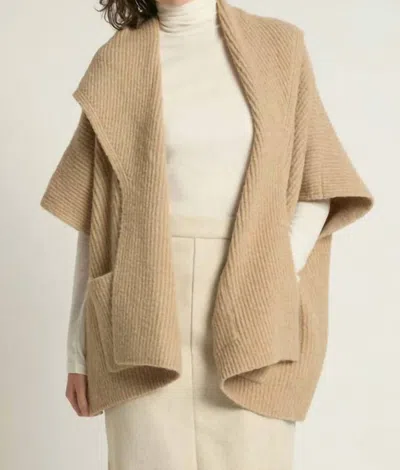 Look By M Shawl Cardigan In Camel In Brown