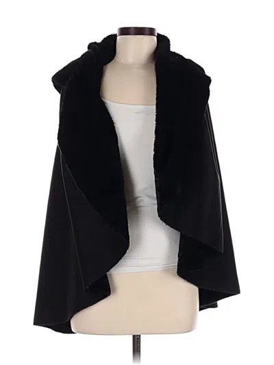 Pre-owned Look Faux Fur Vest In Black