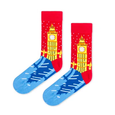 Look Mate London Men's Red Magic Of London Socks By Kiki Ljung