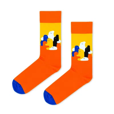 Look Mate London Men's Yellow / Orange Let's Stay Together Socks