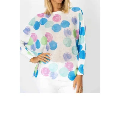 Look Mode Usa Batwing Sweater In Aqua In Blue