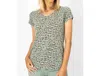 LOOK MODE USA CHEETAH PRINT T-SHIRT IN OLIVE