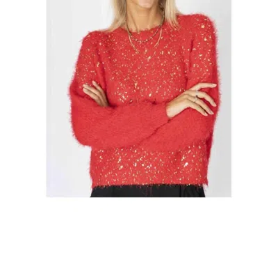 Look Mode Usa Fluffy Sweater In Red