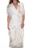 Look Mode Usa Layered Silk Dress In Taupe In Neutral
