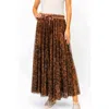 Look Mode Usa Leopard Print Long Tulle Maxi Skirt In Brown In Brown