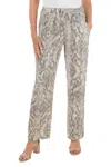 Look Mode Usa Printed Linen Pant In Taupe In Gray