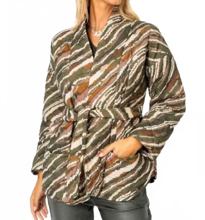 Look Mode Usa Quilted Kimono Jacket In Multi