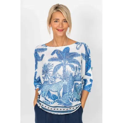 Look Mode Usa Safari Batwing Sweater In Animal In Multi