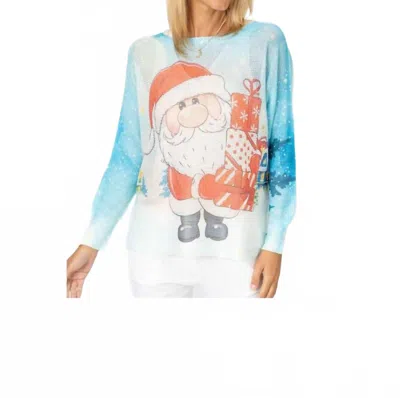 Look Mode Usa Santa Batwing Sweater In Blue Multi