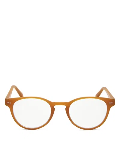 Look Optic Abbey Round Blue Light Glasses, 47mm In Honey
