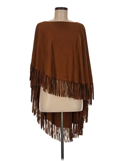 Pre-owned Look Poncho In Brown