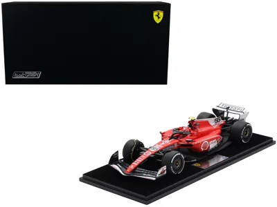 Looksmart Ferrari Sf-23 #55 Carlos Sainz Formula One F1 "las Vegas Gp" (2023) With Acrylic Display Case 1/18 M In Red