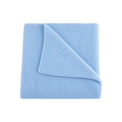 Loom & Cove 100% Cashmere Honeycomb Baby Blanket - Baby Blue
