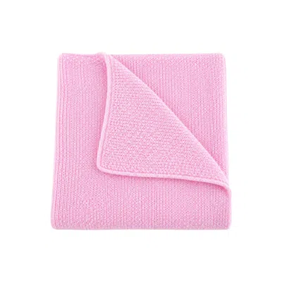 Loom & Cove 100% Cashmere Honeycomb Baby Blanket - Baby Pink