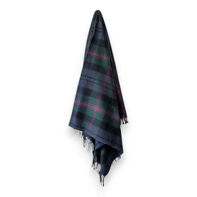 Loom & Cove Blue Baird - 100% Recycled Wool Tartan Blanket