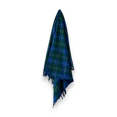 Loom & Cove Douglas Blue - 100% Recycled Wool Tartan Blanket
