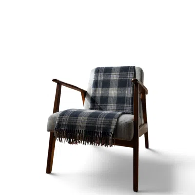 Loom & Cove Flint Grey - 100% Recycled Wool Tartan Knee Blanket