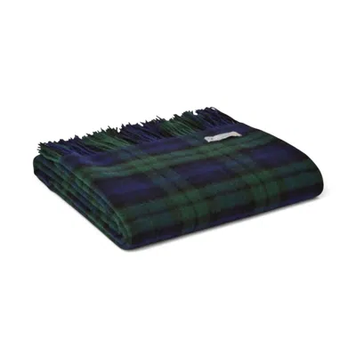 Loom & Cove Green 100% Lambswool Tartan Blanket -  Blackwatch