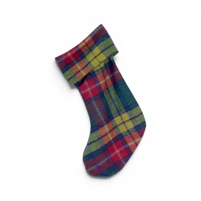 Loom & Cove Green Buchanan Modern - 100% Wool Christmas Stocking In Multi