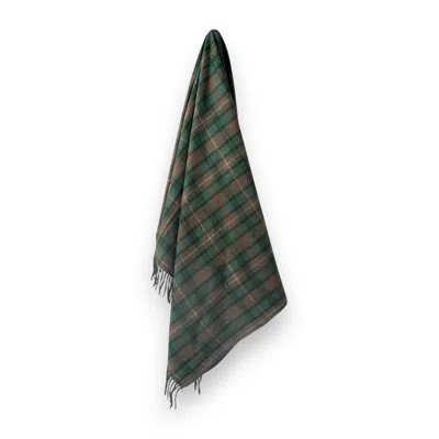 Loom & Cove Green Fraser Hunting Weathered - 100% Recycled Wool Tartan Blanket