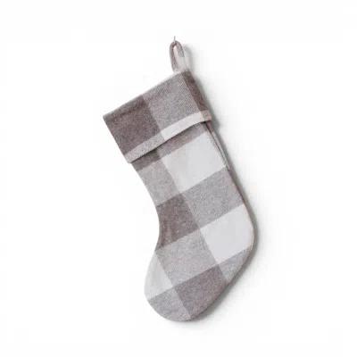 Loom & Cove Grey Jacob - 100% Wool Christmas Stocking In Gray