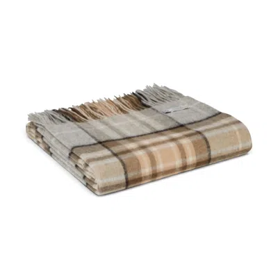 Loom & Cove Neutrals 100% Lambswool Tartan Blanket -  Mackellar