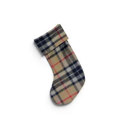 Loom & Cove Neutrals Camel Thomson - 100% Wool Christmas Stocking In Multi