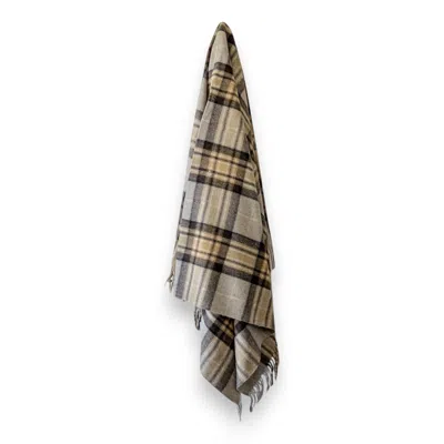Loom & Cove Neutrals Mackellar - 100% Recycled Wool Tartan Blanket