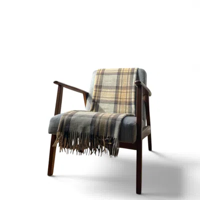 Loom & Cove Neutrals Mackellar - 100% Recycled Wool Tartan Knee Blanket In Blue/green/red