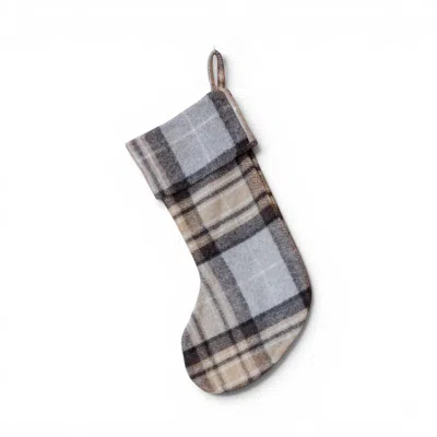 Loom & Cove Neutrals Mackellar - 100% Wool Christmas Stocking In Gray