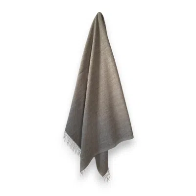 Loom & Cove Neutrals Natural Herringbone - 100% Recycled Wool Tartan Blanket