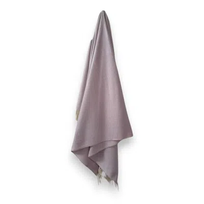 Loom & Cove Pink Orchid Herringbone - 100% Recycled Wool Tartan Blanket